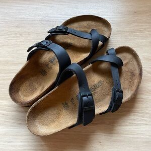 Birkenstock Black Leather Mayari Sandals